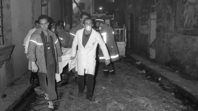 PRESSPHOTO  Firenze, ARCHIVIO attentato bomba uffizzi georgofili 1993