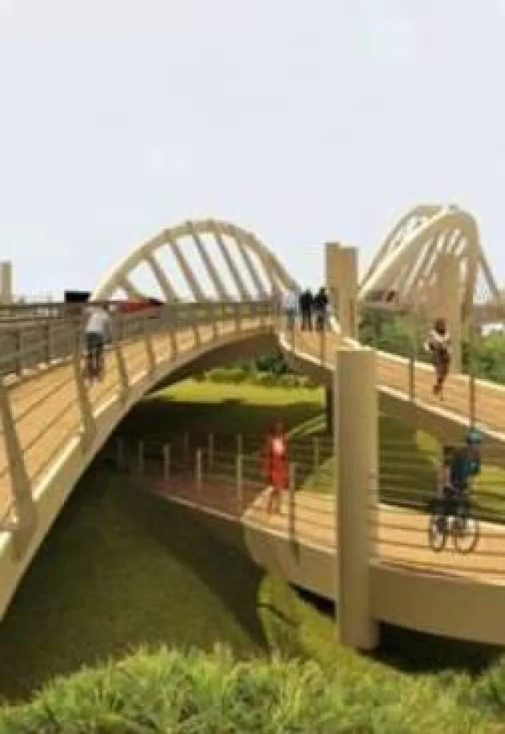 Una proiezione virtuale del ponte