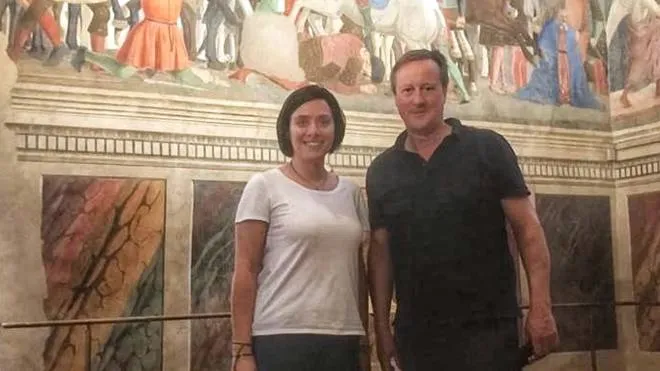 David Cameron ex primo ministro inglese in visita agli affreschi di Piero della Francescai. Arezzo 03 agosto 2022.
LA NAZIONE/ALESSANDRO FALSETTI
