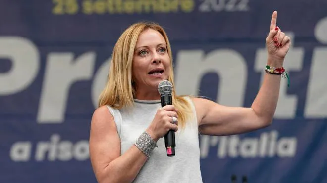 Giorgia Meloni in Pescara on 31 August 2022 during her Fratelli D�Italia election campaign tour towards the 25 September vote. Pescara, 31 Agosto 2022.
ANSA/DANILO DI GIOVANNI