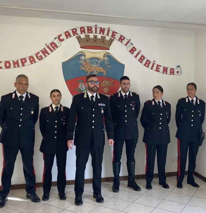 I sei carabinieri che prenderanno servizio nei vari paesi della vallata