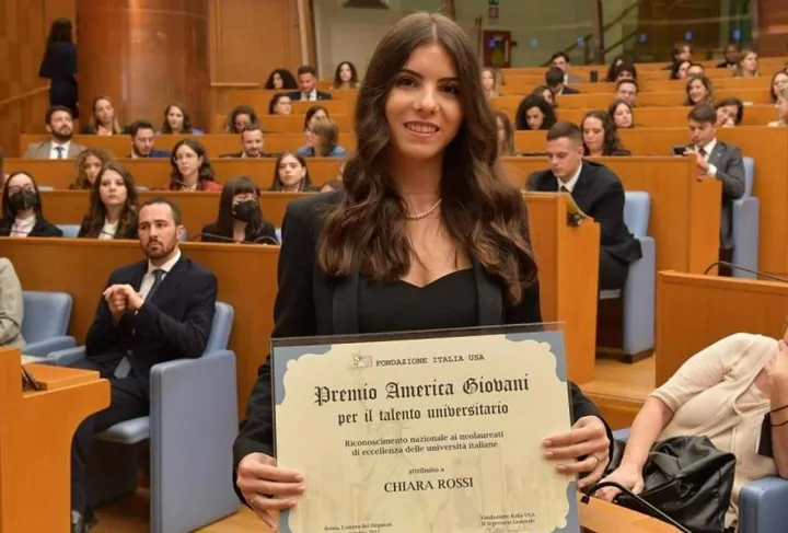 La tifernate Chiara Rossi è stata selezionata e lunedì 12 settembre premiata a Roma alla Camera dei Deputati
