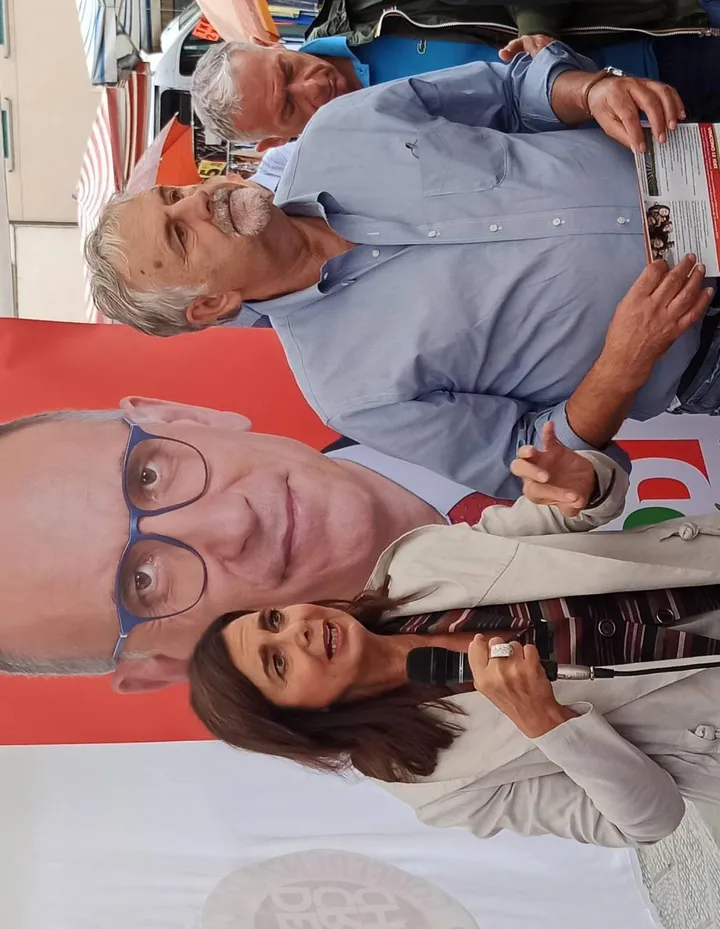 Da sinistra, Laura Boldrini, eletta nel listino plurinominale e Vincenzo Ceccarelli, battuto all’uninominale della Camera