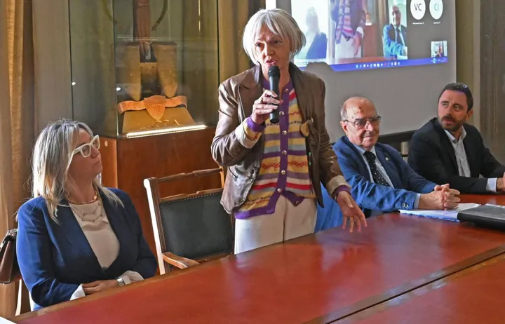 La dirigente Donatella Buonriposi ieri alla conferenza