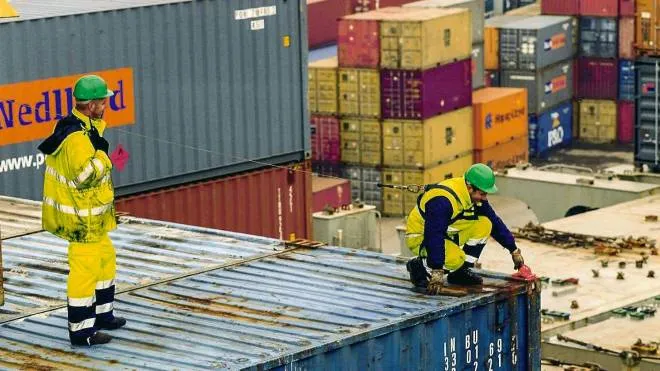 Movimentazione container nel porto della Spezia