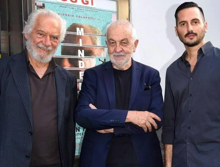 Giorgio Colangeli e Giovanni Basso con il critico Gianni Canova