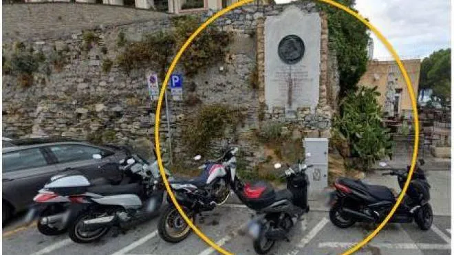 Il monumento che ricorda lo sbarco di Giuseppe Garibaldi a Porto Venere nel 1849; il consigliere comunale Fabio Carassale ne chiede il ritorno al decoro