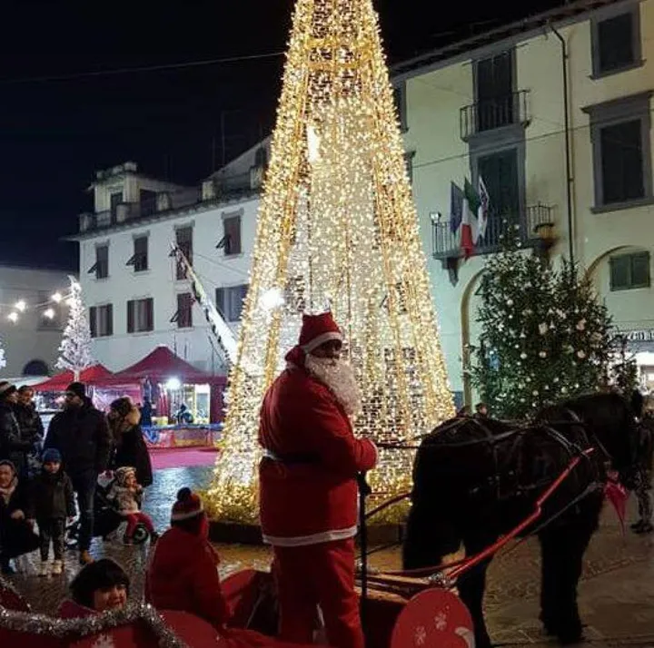 L’albero di Natale davanti al municipio di Montevarchi