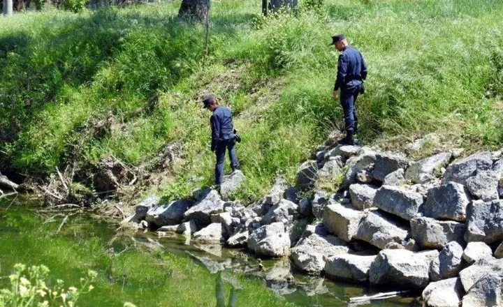L’intervento degli agenti dei carabinieri forestali di Foligno (Foto Preziotti)