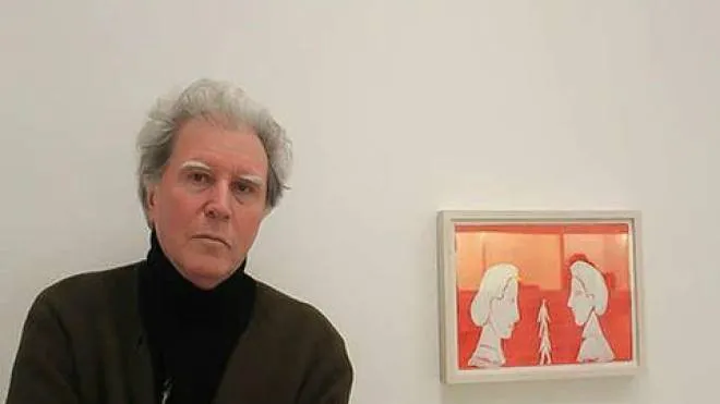 L’artista pistoiese Roberto Barni accanto ad una delle sue opere, sarà protagonista dell’evento