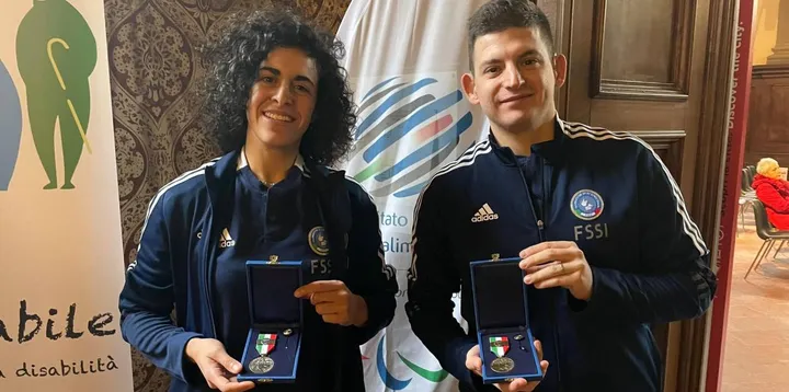 Giulia Sautariello e Alberto Caselli con le medaglie ricevute