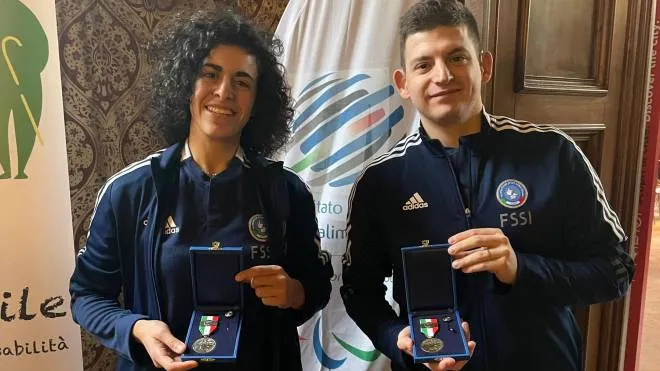 Giulia Sautariello e Alberto Caselli con le medaglie ricevute