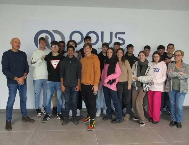 I ragazzi del Liceo Cattaneo in visita alla Opus Automazione