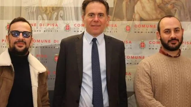 Matteo Anconetani, il sindaco Michele Conti e Cosimo Michelotti