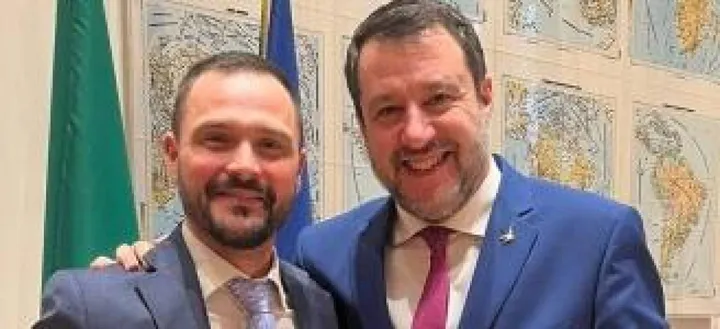 Luca Baroncini con il ministro Matteo Salvini a Roma, dove si è parlato di Montecatini