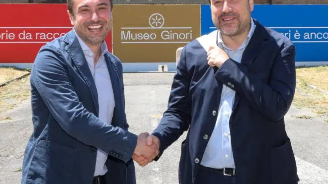 Il sindaco Lorenzo Falchi e Tomaso Montanari, presidente Fondazione Museo Ginori. Manifattura di Doccia