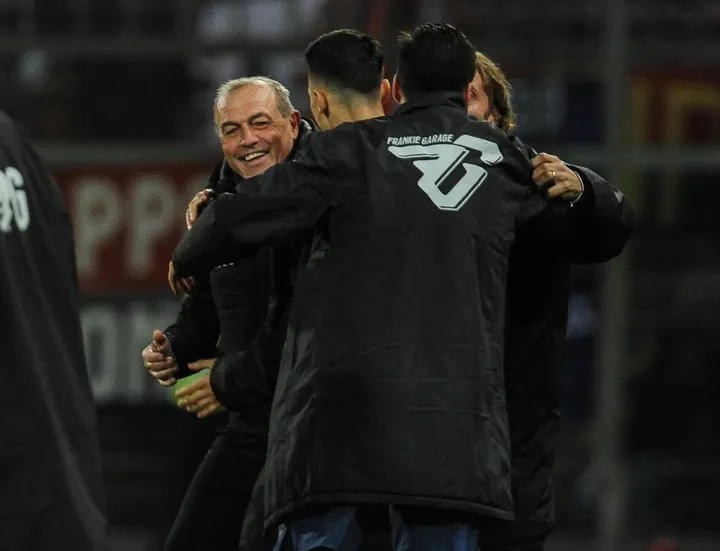 La gioia dell’allenatore Fabrizio Castori
