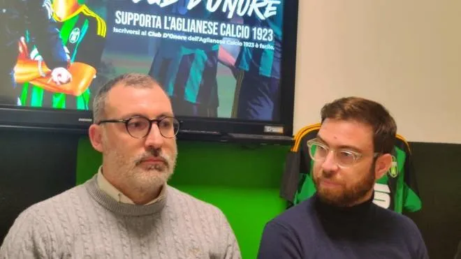 Angelo Perriello e il sindaco Luca Benesperi nella nuova sede dell’Aglianese