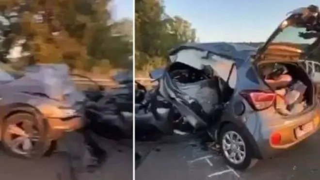 Le due auto coinvolte nell’incidente accaduto sulla Castiglionese