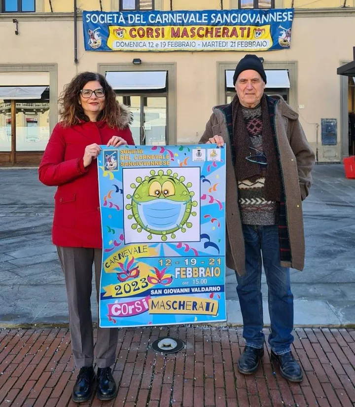 Il sindaco Valentina Vadi insieme al presidente del carnevale sangiovannese Mauro Bighellini