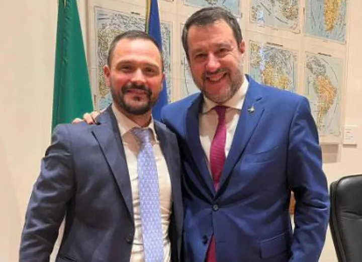Luca Baroncini con il ministro e segretario leghista Matteo Salvini