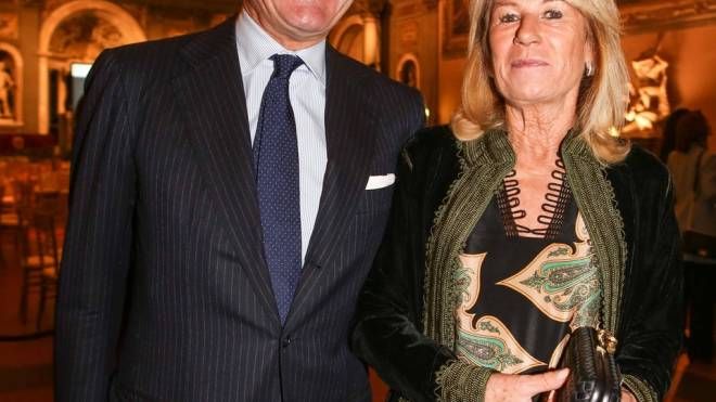 Firenze, Palazzo Vecchio: serata di gala della Fondazione Robert F. Kennedy  for Human Rights. Iolanda e Jacopo Mazzei (Moggi/New PressPhoto)