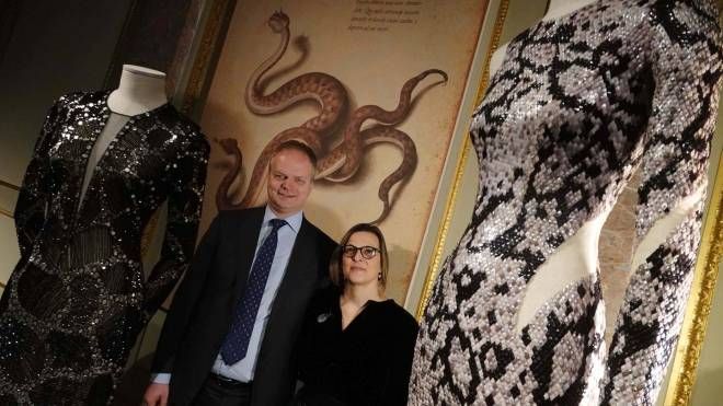 Patricia Lurati e il direttore degli Uffizi Eike Schmidt (New Press Photo)