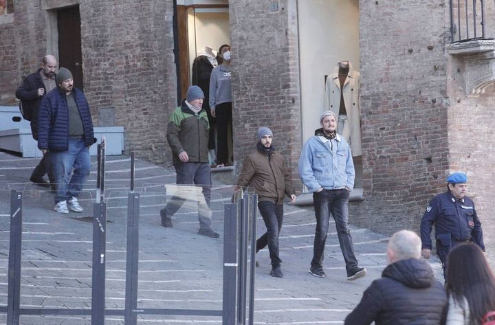 Siena, le riprese del film "Un trionfo" di Riccardo Milani, con Antonio Albanese (Lazzeroni)