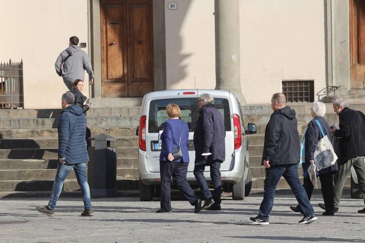 L'ex cancelliera Angela Merkel in visita a Firenze
(Foto Mori-Cabras/ New Press Photo)