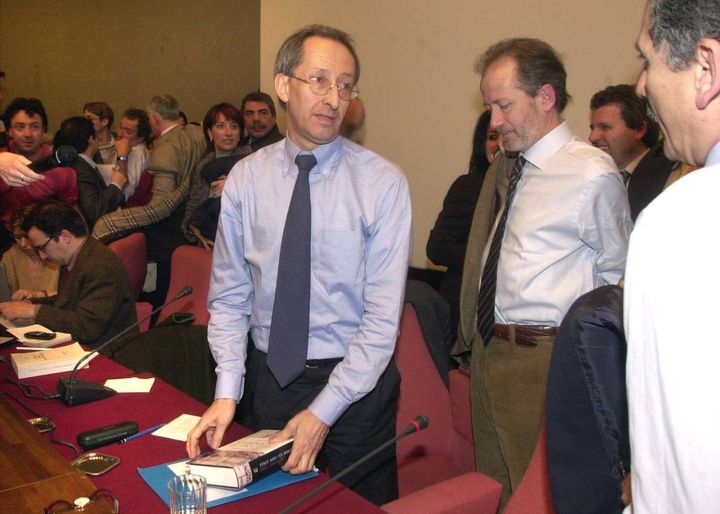 Firenze, Massimo D'Alema incontra i professori al Palacongressi. Nella foto: Ginsborg, Givone e D'Alema
(foto NewpressPhoto)