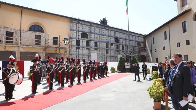 L'inaugurazione della caserma dei carabinieri (foto Giuseppe Cabras/New Press Photo)