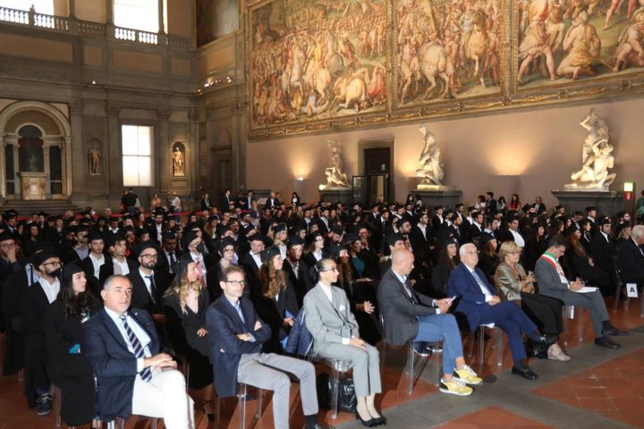 Firenze, festa per i neo dottori di ricerca (foto Marco Mori/New Press Photo)