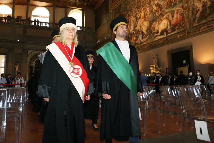 Firenze, festa per i neo dottori di ricerca (foto Marco Mori/New Press Photo)