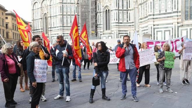 Firenze, presidio contro il rigassificatore di Piombino (Giuseppe Cabras/New Press Photo)