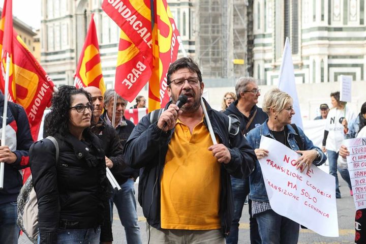 Firenze, presidio contro il rigassificatore di Piombino (Giuseppe Cabras/New Press Photo)