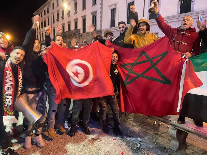 I tifosi del Marocco in festa: Livorno (foto Novi)