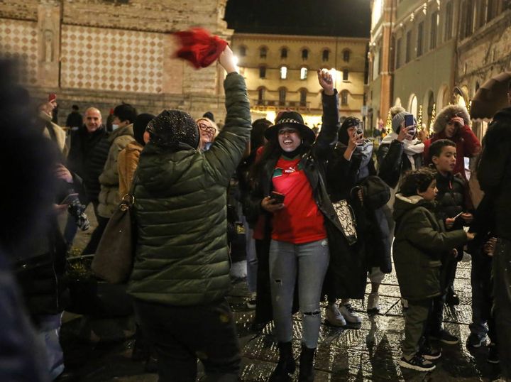 I tifosi del Marocco in festa: Perugia (foto Crocchioni)