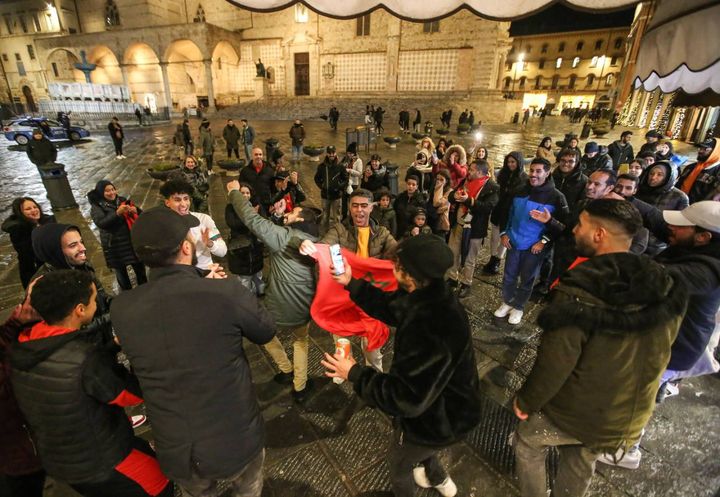 I tifosi del Marocco in festa: Perugia (foto Crocchioni)