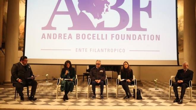 Firenze, Fondazione Bocelli,  presentazione del progetto pilota 'Abf Educational center per la scuola in ospedale', (Gianluca Moggi/New Press Photo)