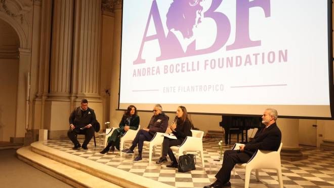 Firenze, Fondazione Bocelli,  presentazione del progetto pilota 'Abf Educational center per la scuola in ospedale', (Gianluca Moggi/New Press Photo)