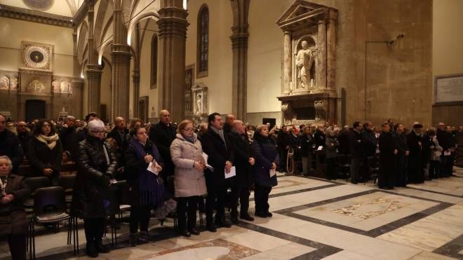 Un momento della cerimonia a Firenze (New Press Photo)