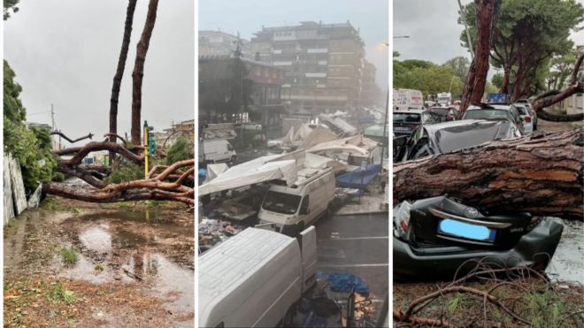 Tre foto dei danni al confine tra Toscana e Liguria