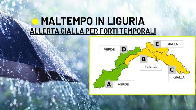 Maltempo, allerta meteo in Liguria