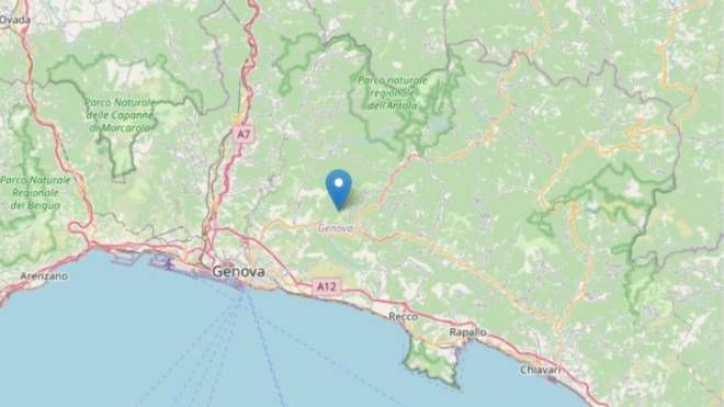 Terremoto Genova, l'epicentro a Davagna (Foto Ingv)