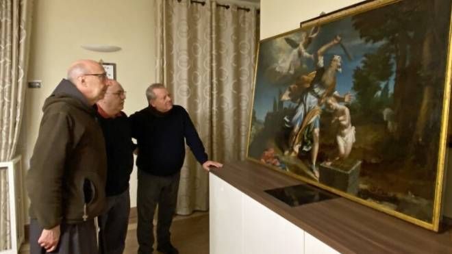 Tele di Aurelio Lomi Gentileschi ritrovate nel convento di S. Francesco a Gaggiola (Ansa)