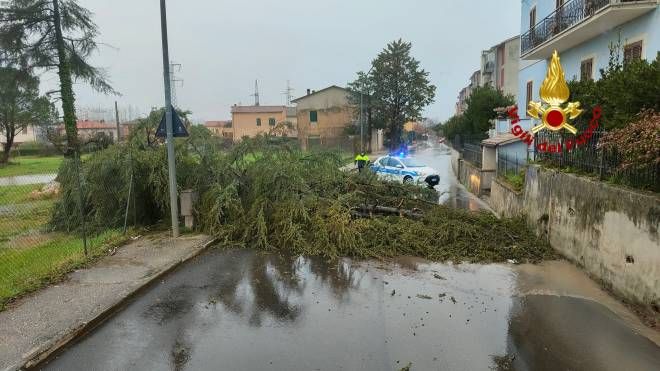 Il maltempo a Spoleto (foto vigili del fuoco)